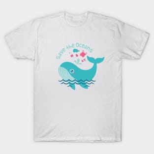 Save The Oceans, Whale Spouts Garbage From Sea T-Shirt